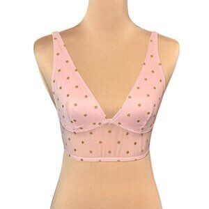 Victoria’s Secret PINK Bralette Sz.M Pink Hold Polka Dot Lingerie Y2K Sexy
